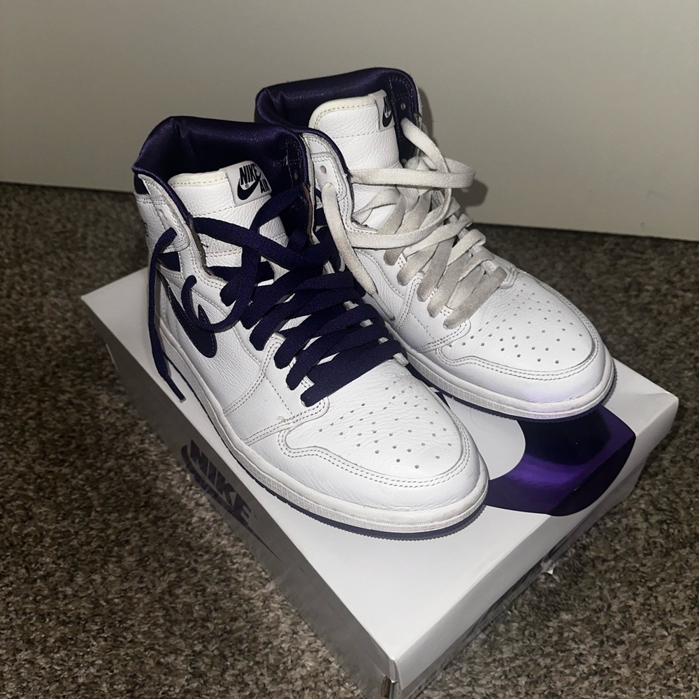 Nike Purple and White Jordan high